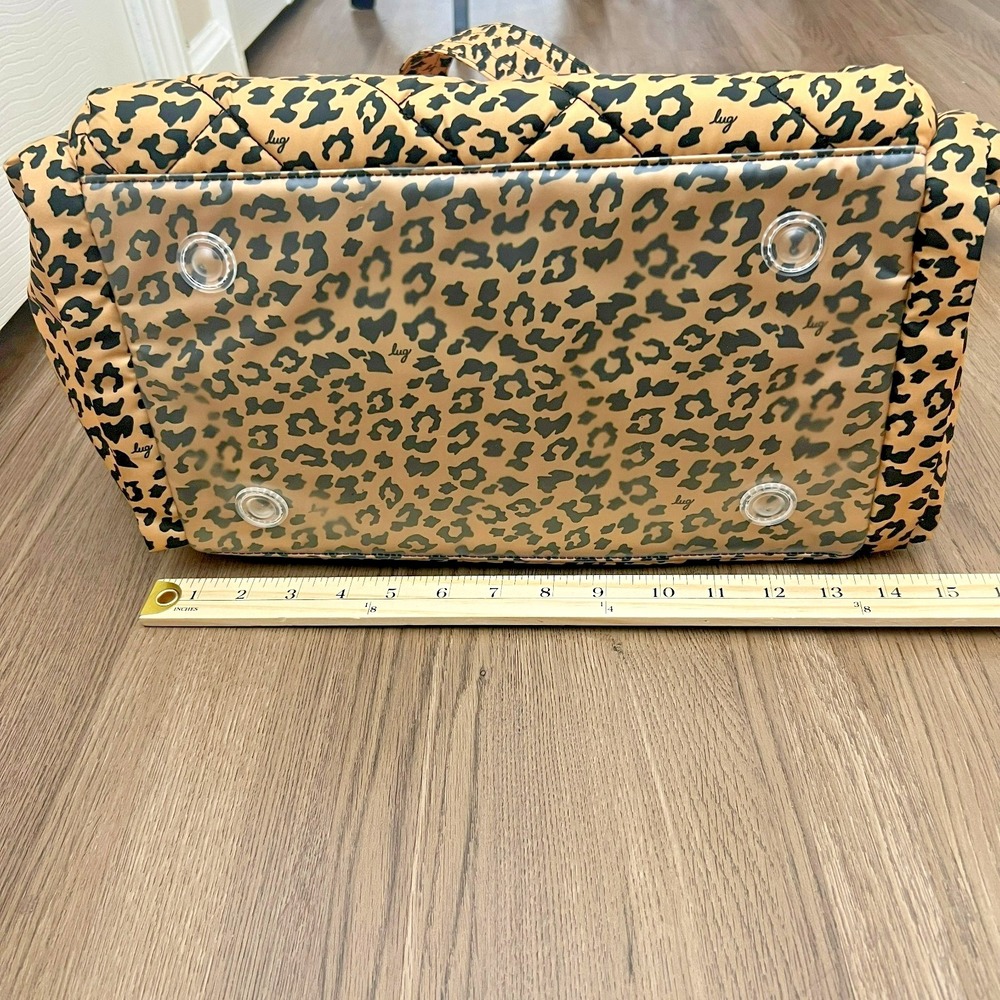 NWT‎ Lug Saunter Leopard Print Overnight Travel Weekender Duffel Bag with Pouch - Picture 11 of 13